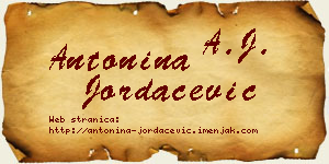 Antonina Jordačević vizit kartica